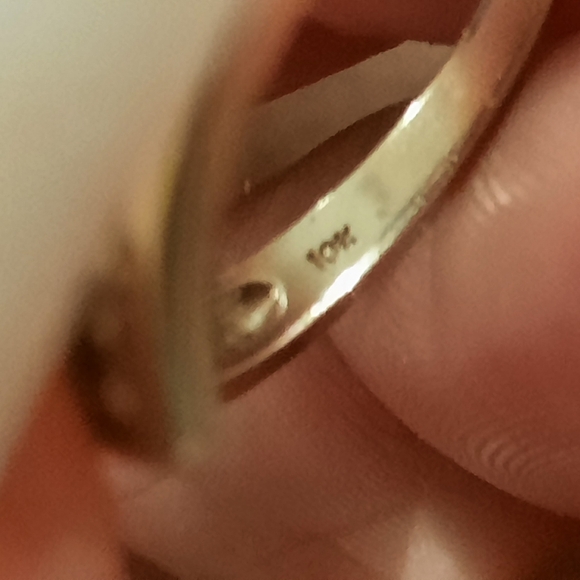 Gorgeous AUTHENTIC GENUINE SOLID 10K YELLOW GOLD DIAMOND & GEMSTONES RING 7 - Picture 3 of 4